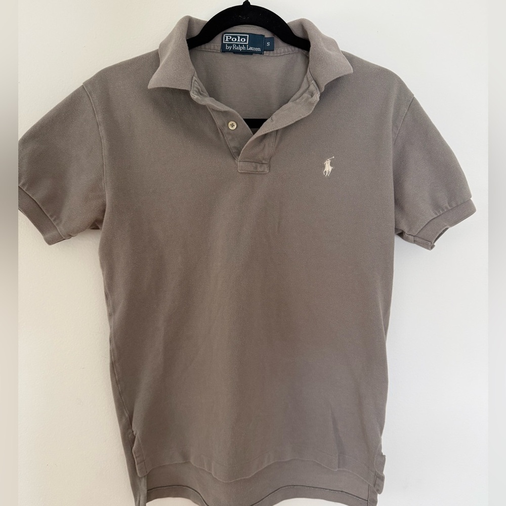 Polo Ralph Lauren Polo Shirt Mens Small Beige Classic Logo Short Sleeve